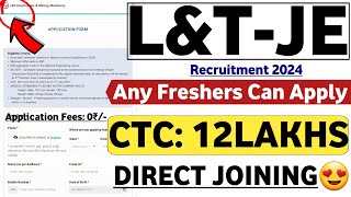 LampT RECRUITMENT 2024  FRESHER CTC 12LPA  MNC JOBS JOB VACANCY 2024 LampT JOBS 2024  LATEST JOBS [upl. by Waldon105]