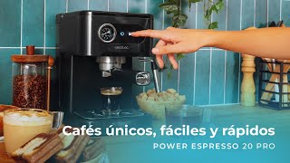 Cafetera express Power Espresso 20 Pro para café espresso y cappuccino con 20 bares y vaporizador [upl. by Beattie]