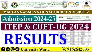 Manuu ITEP amp CUETUG 2nd Selected Candidates Results 2024  UniversityWorld [upl. by Micah]