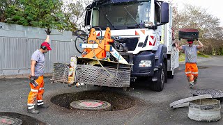 Genius Way They Repair Giant Manholes in Middle of Street [upl. by Etnovaj686]