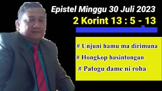 Epistel Minggu 30 Juli 2023  Jamita Partangiangan  2 Korint 13  5  13 [upl. by Nerro684]