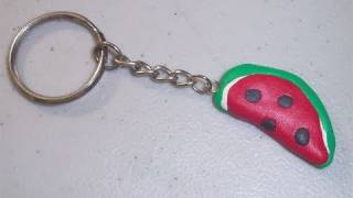 How to make a polymer clay watermelon keychain  EP  simplekidscrafts  simplekidscrafts [upl. by Latihs]