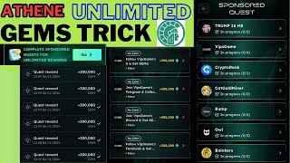 How to complete Athene network sponsored quests Athene unlimited gems task complete new gems trick [upl. by Trawets]