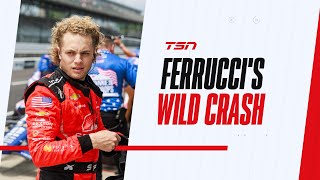 Happy to be 100 and walking away Ferrucci breaks down his wild crash in Toronto [upl. by Souvaine]