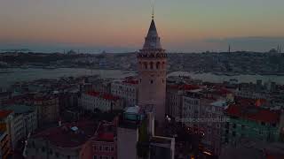 Istanbul drone panorama Galata Sultanahmet Bosphorus [upl. by Newob]