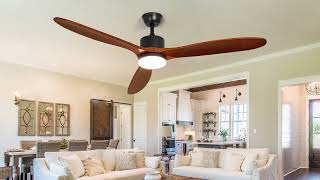 WSFPZ3112B  60 inch Low Profile Wood Ceiling Fan with Remote  Introduction product highlights [upl. by Lyckman]