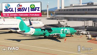 🔵MSFS🔴Galeão ✈ Salvador ✈ Fortaleza ✈️Boeing 737 MAX 8 GOL CARBONO ivao msfs2020 hangarv [upl. by Irahcaz]