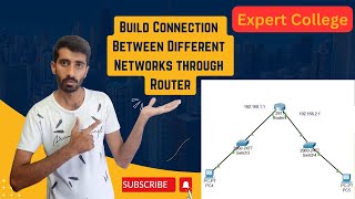 How to connect two different networks using router in Hindi and Eng  Packet tracer  Expert College [upl. by Rodl]