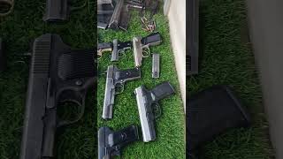 Different hand guns show casing pistol line up [upl. by Layla]