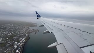 Icelandair B737 MAX 8 takeoff and climb from Keflavík Intl Airport BIKFKEF RWY 10 wing view [upl. by Alvin626]