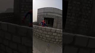 Spiderman got crazy parkour running 😂rooftop parkourfreerun parkourlifeshortslife [upl. by Hellah674]