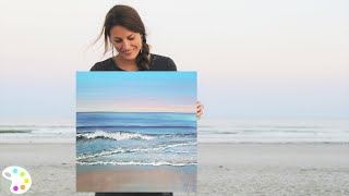 How to Paint in Acrylics  Ocean Painting Tutorial [upl. by Akinahs348]