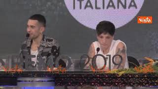 Sanremo 2019 il vincitore Mahmood quotPolemiche sui migranti Io sono italiano al 100quot [upl. by Wickman909]