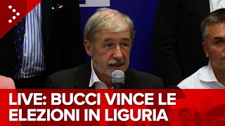 LIVE Elezioni regionali in Liguria vince Bucci La conferenza stampa diretta video [upl. by Gothart966]