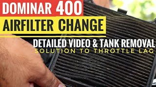 HOW TO CHANGE AIR FILTER ON DOMINAR  SOLUTION FOR LOW PICK UP ENGINE HEATING  HOW TO REMOVE TANK [upl. by Adaven778]