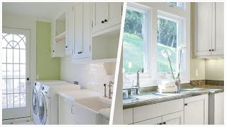 75 Laundry Room With Shaker Cabinets And Green Walls Design Ideas Youll Love ♡ [upl. by Vanhomrigh]