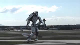 Spectacular landing at Frankfurt Airport  plane turned into robots [upl. by Kassity934]