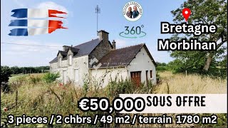 France Bretagne Morbihan  €50000  3 pieces 2 Chambres 49 m2 terrain 1780 m2 [upl. by Jany202]