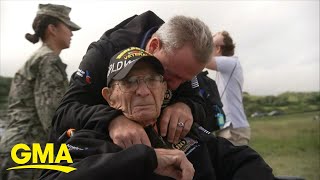 Military service members make 1st return to Normandy 80 years after DDay [upl. by Cinda]