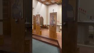 Preparing the iconostasis for Byzantine Catholic Divine Liturgy [upl. by Guibert]