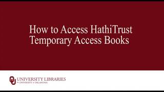 How to Access HathiTrust [upl. by Enirrok]