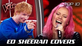 The best ED SHEERAN Blind Auditions on The Voice  Top 10 [upl. by Gillie]