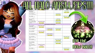 ALL HALO ANSWERS FOR THE NEW ENTWINED VINES HALO 2024  ROYALE HIGH ROBLOX [upl. by Bibbie651]