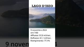 Lago dIseo livelli idrometrici 9 novembre 2024 ore 7 short [upl. by Erasme698]