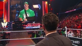 Raw John Cena invades the arena to take out Justin Gabriel [upl. by Farmelo790]