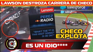 ¡UN IDIO CHECO PÉREZ EXPLOTA CONTRA LAWSON POR DAÑAR SU AUTO EN GP DE MEXICO [upl. by Branden775]