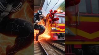 The Flash Vs Venom At Burning Train  Ai Art Tech [upl. by Glanti523]