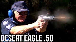 DESERT EAGLE 50 CAL WORLD RECORD 5 SHOTS IN 08 SECONDS in HIGH SPEED Jerry Miculek [upl. by Haeli]