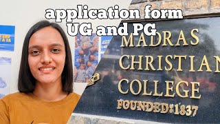 MADRAS CHRISTIAN COLLEGE APPLICATION FORM 2021 fill application from for UG and PG [upl. by Idnil]