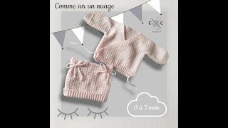 47 Ensemble quotComme sur un Nuagequot  Brassière et Bonnet  faitmaison chriscreatifs crochet [upl. by Adoc]