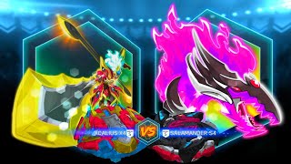 XCALIUS X4 VS SALAMANDER S4 BEYBLADE BURST APP [upl. by Norbel]