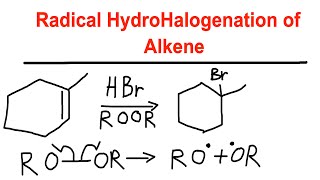 Radical Hydrohalogenation of Alkene  AntiMarkovnikov  Organic Chemistry [upl. by Olsson54]