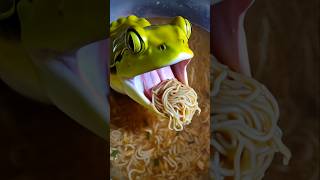 Golden frog eating spicy noodles shortvideo [upl. by Euqinom]