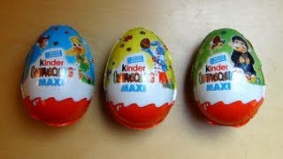 3 Kinder Surprise Maxi Eggs Unboxing Easter Edition [upl. by Grosz]