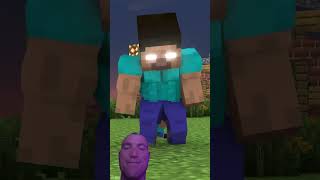 Herobrine vs Thanos Reaction minecraft minecraftmemes minecraftanimation memes shortsminecraft [upl. by Eanehs]