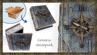 Idéia de Caixa Livro  Grimório estilo Steampunk  DIY [upl. by Hailee159]