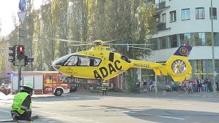 Christoph 15 in München LandungStart auf Münchner Goetheplatz  Absperrung durch BFPolizei [upl. by Anec809]