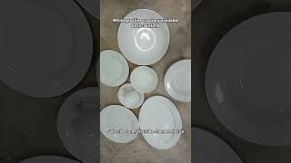 White crockery procline ware restaurant dinner plateskitchen buffet dinnerware memes [upl. by Ozen]