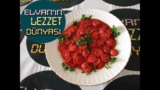 SALÇALI SOSİS TARİFİ  KAHVALTILIK SOSİS TARİFİ  ELVANIN LEZZET DÜNYASI [upl. by Whiney]