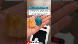 Combination of Blue Apatite  Citrine crystal healingcrystals crystals healingstones [upl. by Ahsilahs]