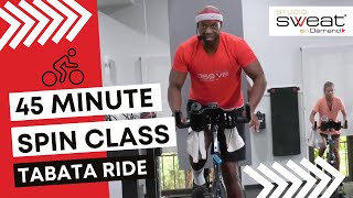 Free 45 Minute Spin Class  Burn up to 600 Calories with Tabata Drills amp Power Surges [upl. by Nitsreik]