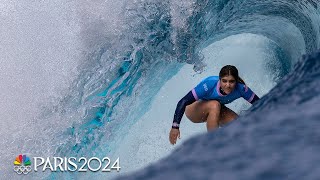 Caroline Marks John John Florence lead USAs flawless surfing start  Paris Olympics  NBC Sports [upl. by Merari]