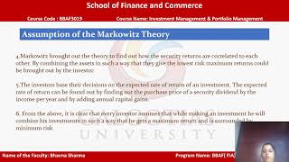 BBAF3019 Investment Analysis amp Portfolio Management Markowitz Theory [upl. by Eric]