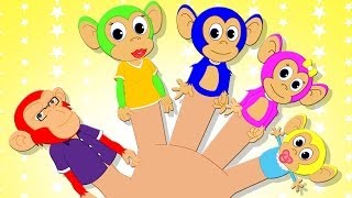 Monkey Finger Family for Babies  Nursery Rhymes for Children and Kids [upl. by Hada]