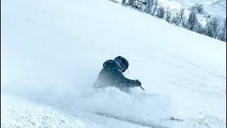 Skiing on the Fodoma Black slope Arabba with Mattia Davare [upl. by Eedak]