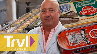 Visiting the Canned Fish Capital of the World  Bizarre Foods with Andrew Zimmern  Travel Channel [upl. by Standice969]